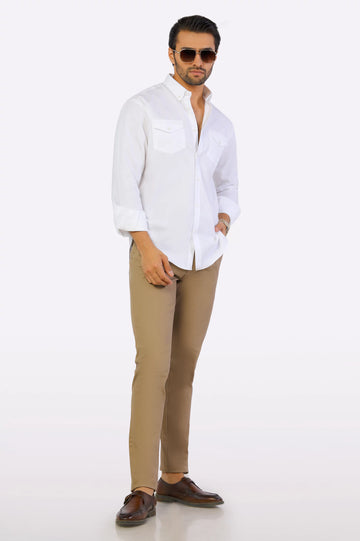White Plain Casual Shirt