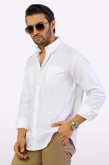 White Plain Casual Shirt