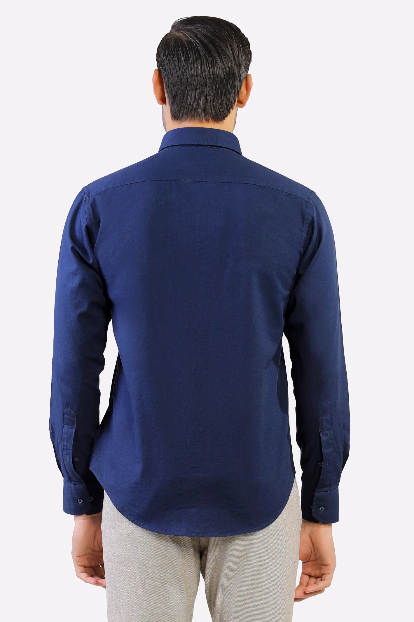 Navy Blue Plain Casual Shirt – Diners Pakistan