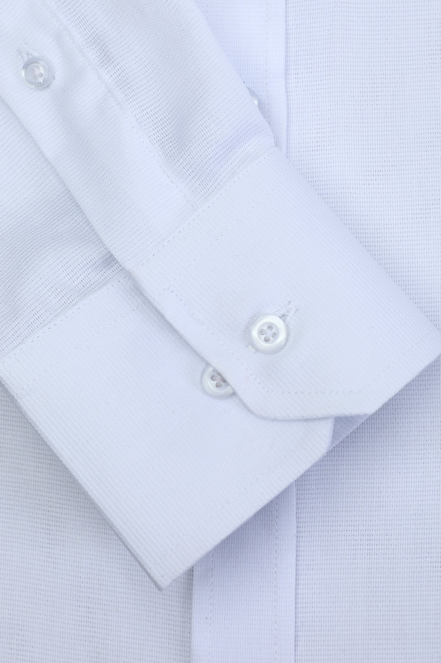 White Pinpoint Textured Casual Shirt From Diners