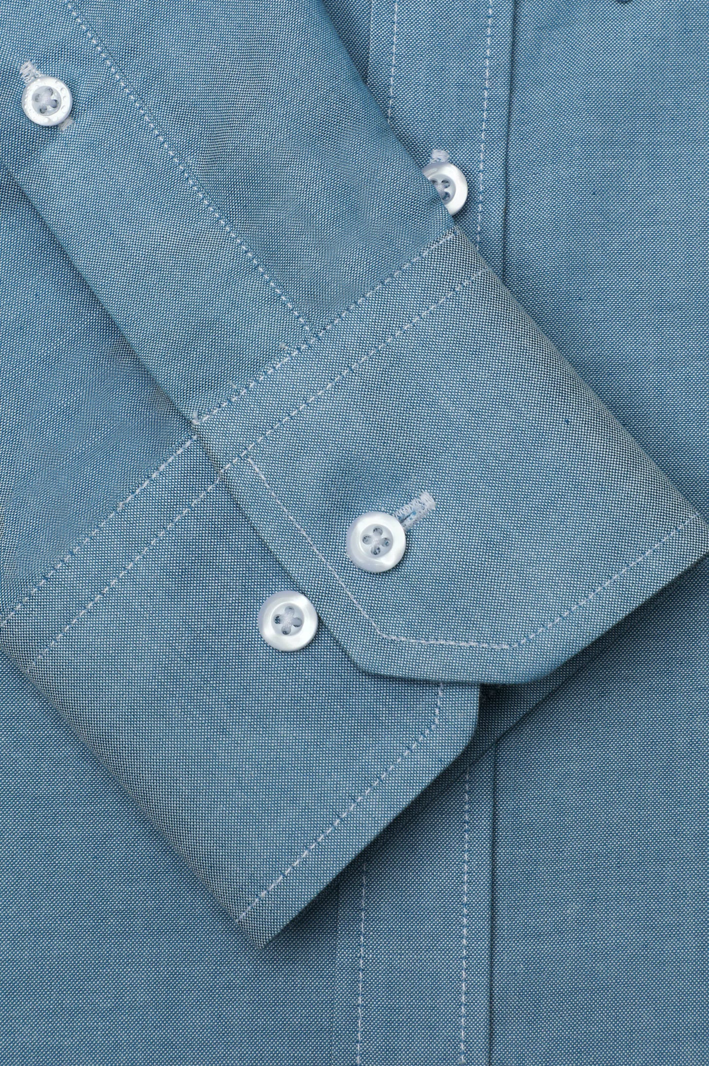 Blue Pinpoint Self Casual Shirt From Diners