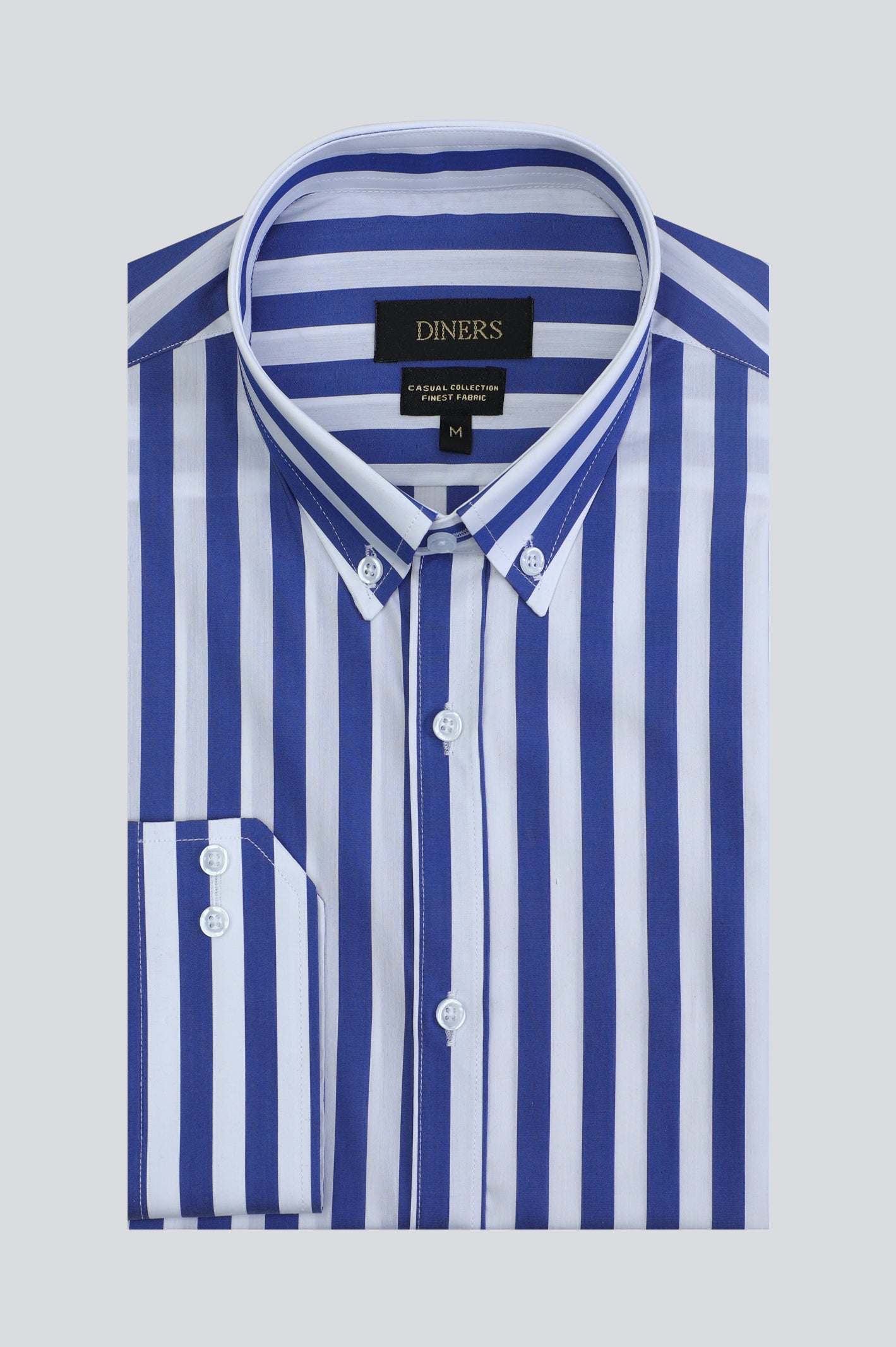 Blue Awning Stripe Casual Shirt From Diners