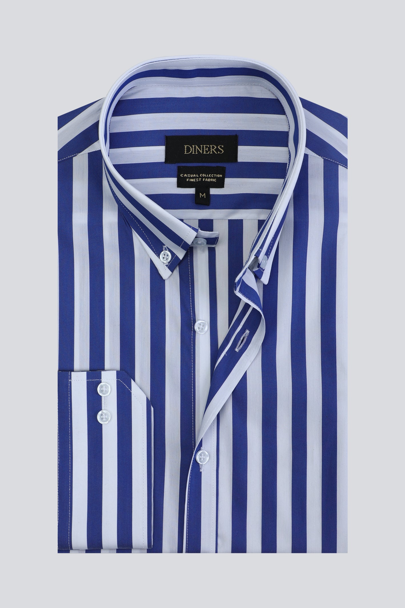 Blue Awning Stripe Casual Shirt From Diners