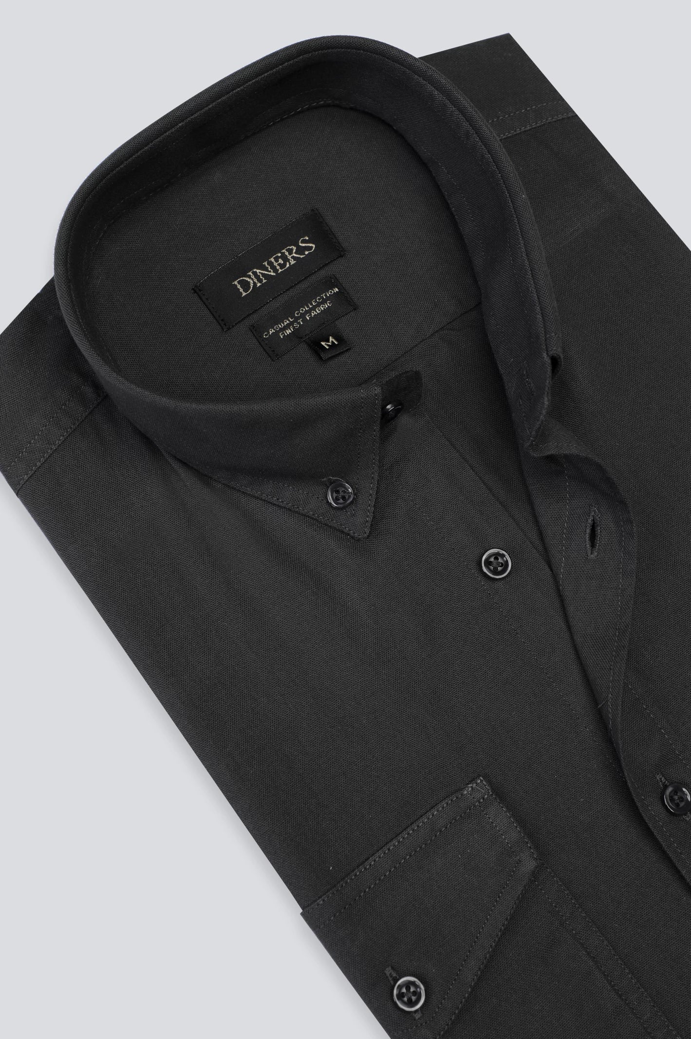 Black Plain Casual Shirt For Men From Diners