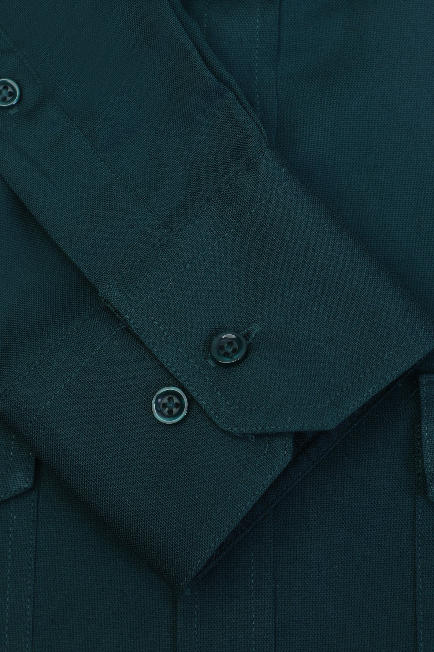 Dark Green Pinpoint Textured Casual Shirt From Diners