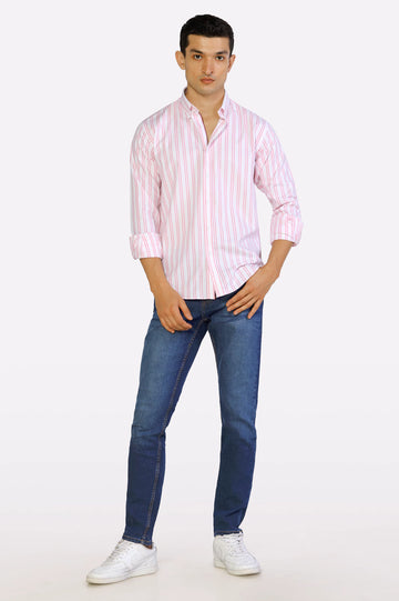 Pink Bengal Stripe Casual Shirt