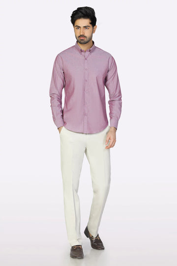 Maroon Textured Casual Shirt From Diners
