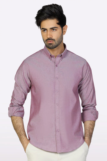 Maroon Textured Casual Shirt From Diners