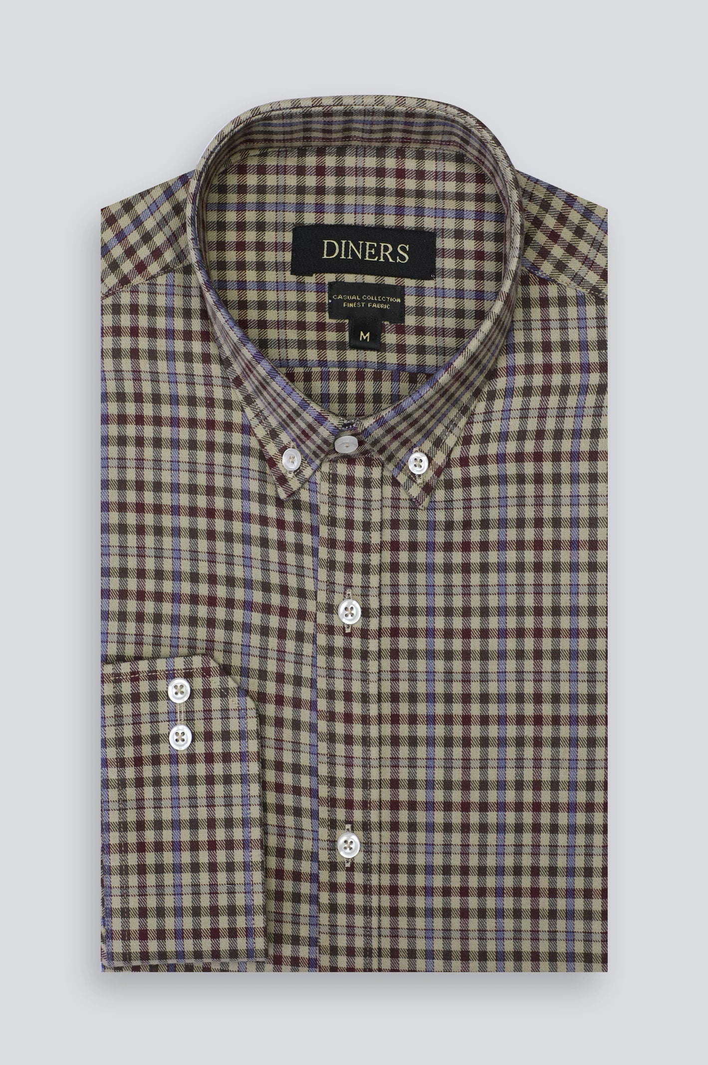 Multicolor Gingham Check Casual Shirt For Men From Diners