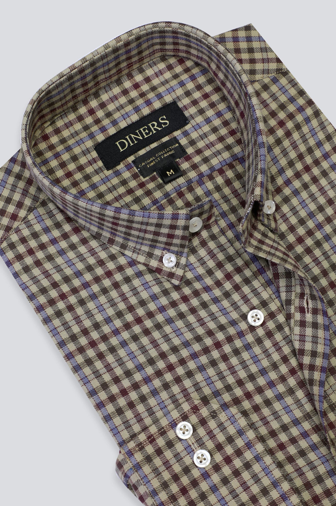 Multicolor Gingham Check Casual Shirt For Men From Diners