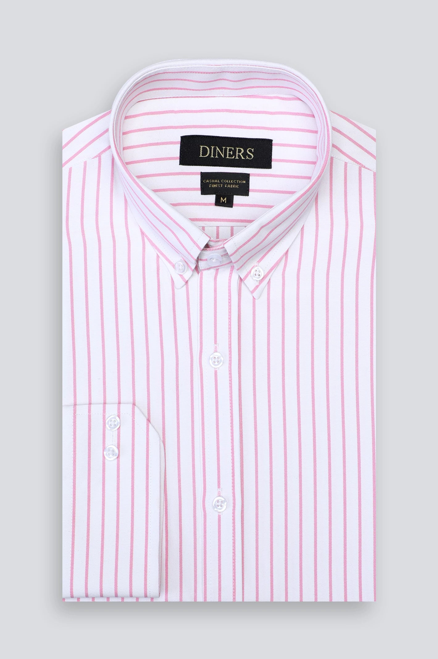 Pink Pinstripe Casual Shirt For Men From Diners