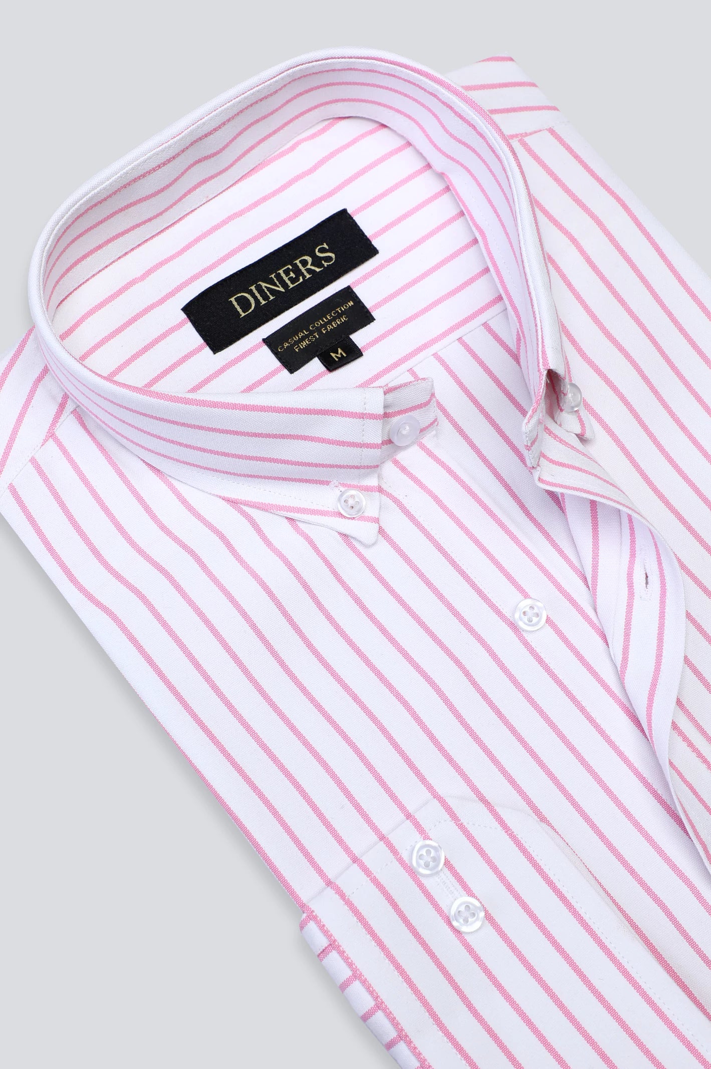 Pink Pinstripe Casual Shirt For Men From Diners