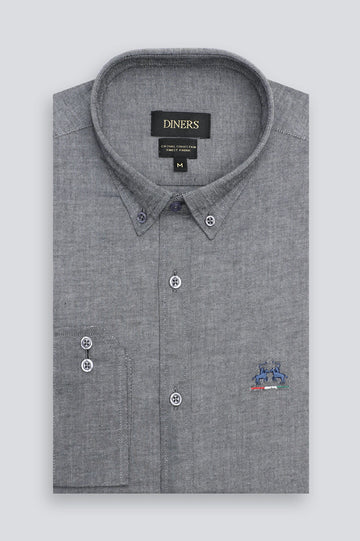 Black Textured Casual Shirt