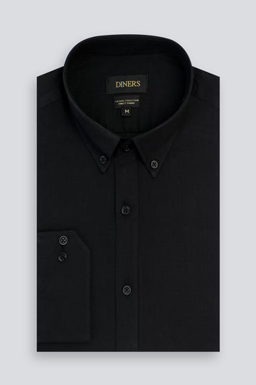 Black Plain Casual Shirt