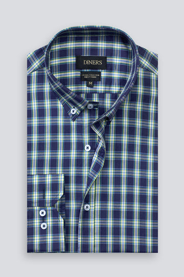 Multicolor Glen Plaid Check Casual Shirt