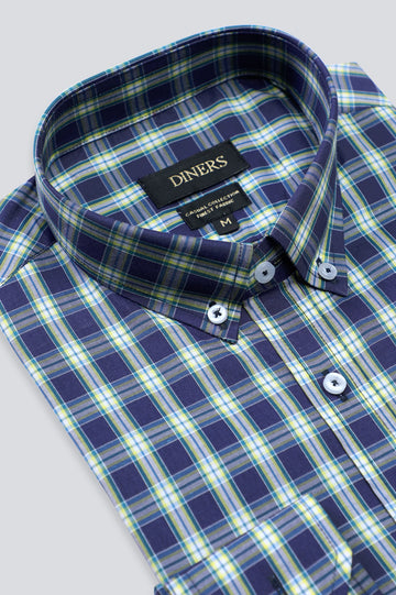 Multicolor Glen Plaid Check Casual Shirt