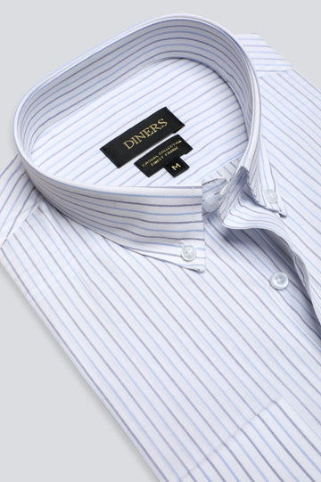Blue Pinstripe Casual Shirt