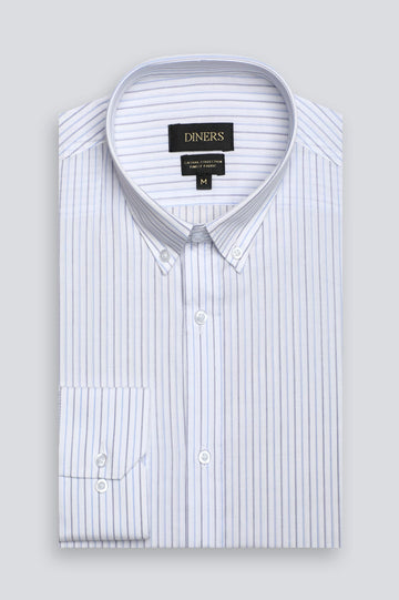 Blue Pinstripe Casual Shirt