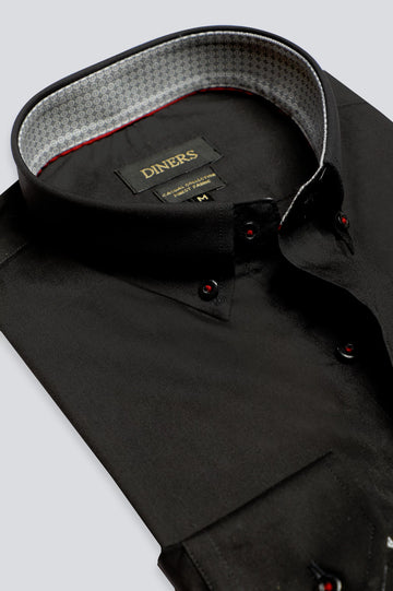 Black Plain Casual Shirt