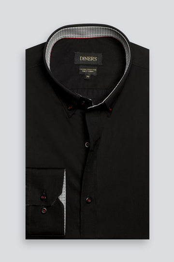 Black Plain Casual Shirt