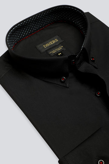 Black Plain Casual Shirt