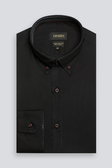 Black Plain Casual Shirt