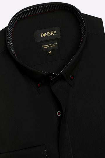 Black Plain Casual Shirt