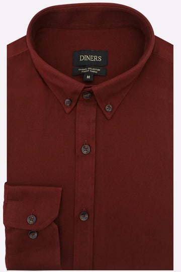 Maroon Plain Casual Shirt