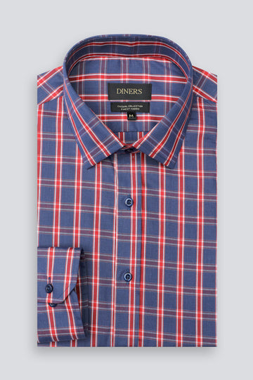 Multicolor Windowpane Check Casual Shirt