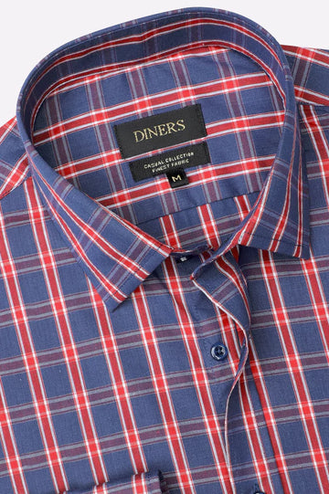 Multicolor Windowpane Check Casual Shirt