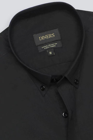 Black Plain Casual Shirt