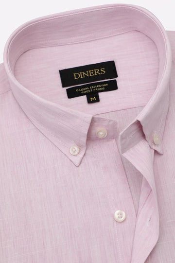 Pink Self Textured Casual Shirt