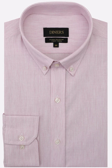 Pink Self Textured Casual Shirt