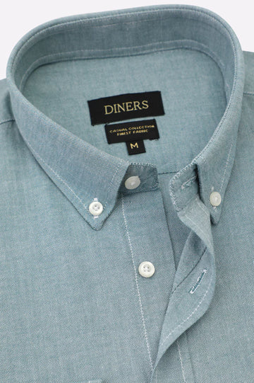 Green Self Textured Casual Shirt