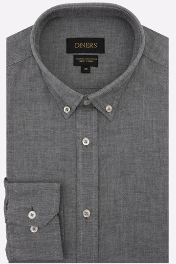 Grey Self Textured Casual Shirt
