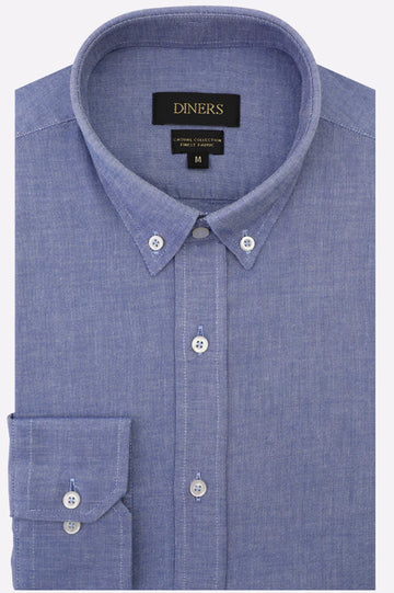 Navy Blue Self Textured Casual Shirt