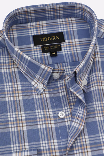 Blue Glen Plaid Check Casual Shirt