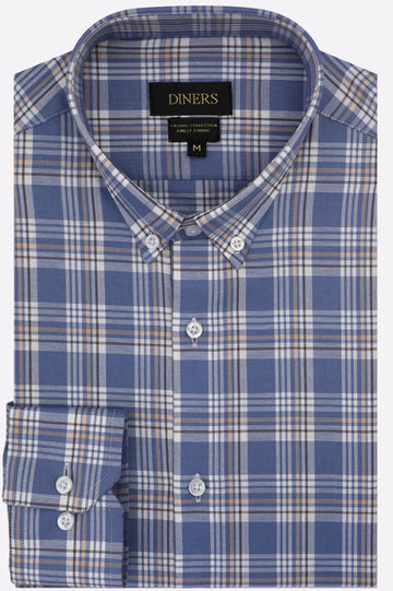 Blue Glen Plaid Check Casual Shirt