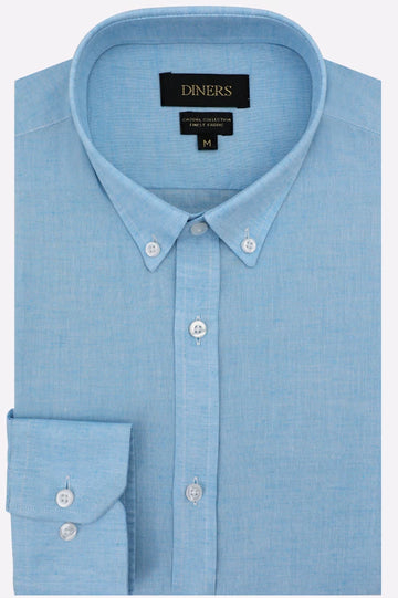 Blue Self Textured Casual Shirt