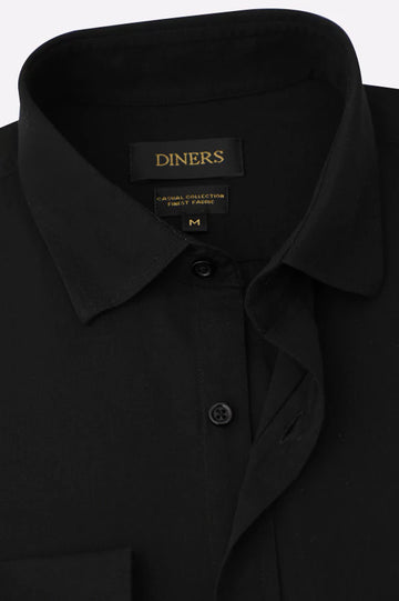 Black Self Textured Casual Shirt