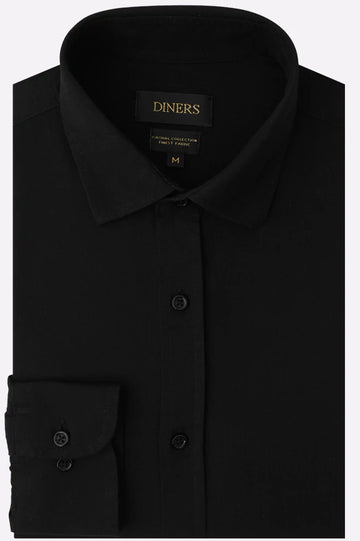 Black Self Textured Casual Shirt