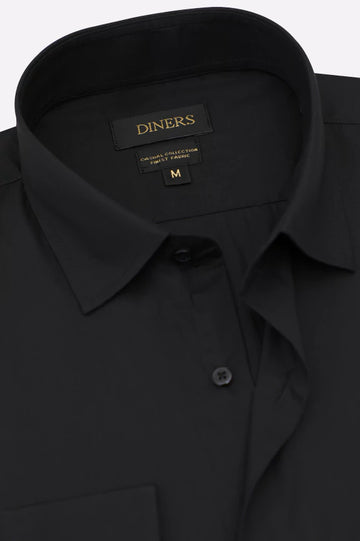Black Plain Casual Shirt