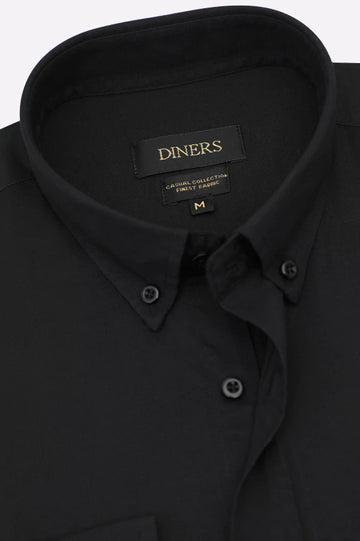 Black Self Textured Casual Shirt