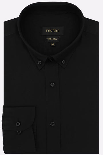 Black Self Textured Casual Shirt