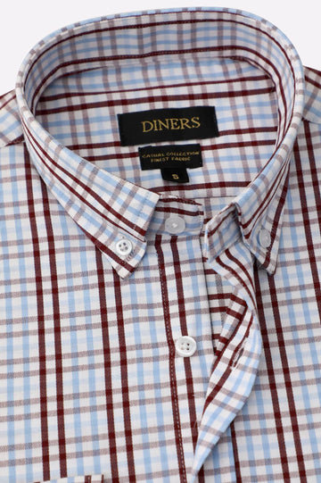 Multicolor Tattersall Check Casual Shirt