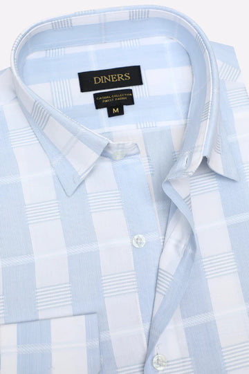 Blue Checkered Casual Shirt