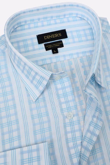Blue Check Casual Shirt