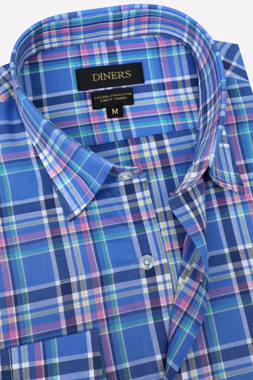 Multicolor Glen Plaid Check Casual Shirt