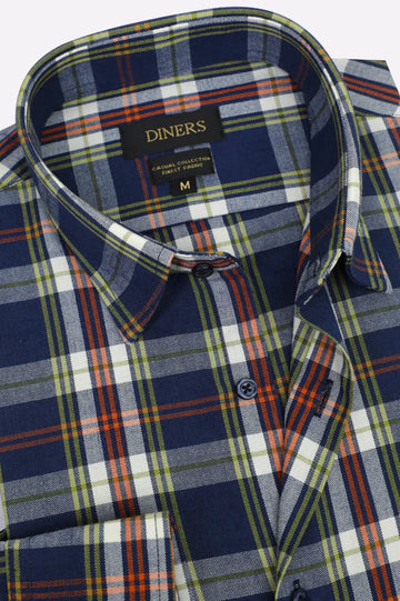 Multicolor Glen Plaid Check Casual Shirt