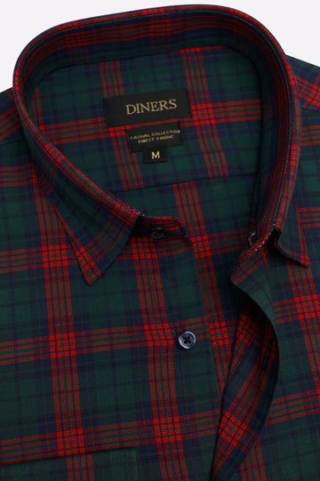 Multicolor Tartan Check Casual Shirt